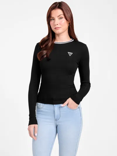 Guess Factory Teddy Crewneck Top In Black