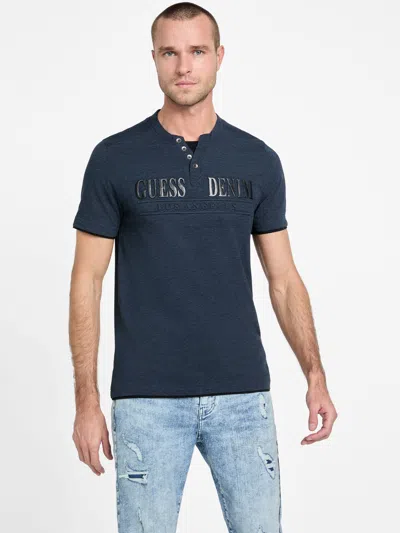 Guess Factory Tedger Logo Marled Henley Tee