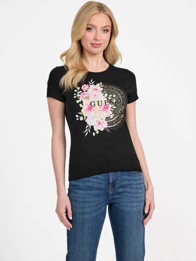 Guess Factory Telly Crewneck Tee In Black