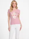 Guess Factory Telly Crewneck Tee In Multi
