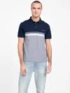 Guess Factory Teo Color-block Striped Polo In Multi