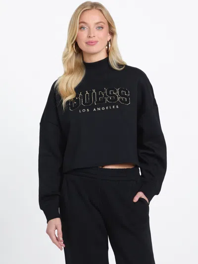 Guess Factory Thais Fleece Pullover In Black