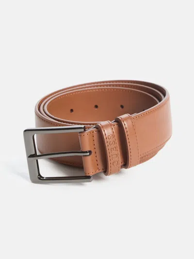 Guess Factory Theo Faux-leather Belt In Brown