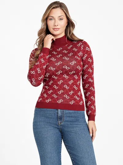 Guess Factory Tianna Mock-neck Logo Sweater In Multi