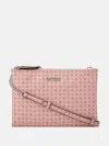 Guess Factory Tidewood Logo Double Zip Mini Crossbody In Gold