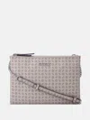 Guess Factory Tidewood Logo Double Zip Mini Crossbody In Grey
