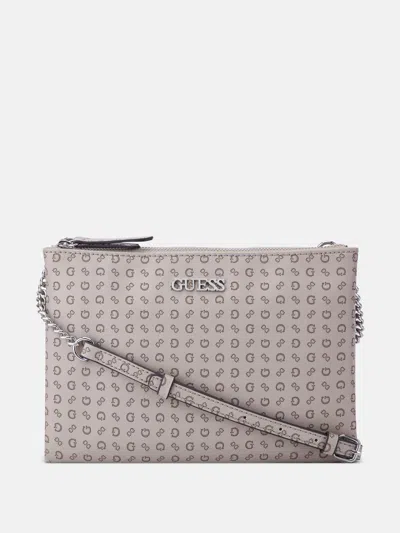GUESS FACTORY TIDEWOOD LOGO DOUBLE ZIP MINI CROSSBODY