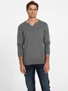 Guess Factory Tino Slit-neck Sweater In Grey