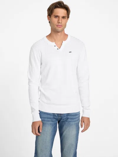 Guess Factory Tino Slit-neck Sweater In White