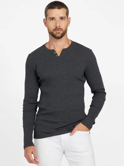 Guess Factory Todd Long-sleeve Henley In Gray