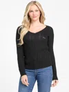 Guess Factory Tracee V-neck Sweater In Black