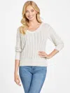 Guess Factory Tracee V-neck Sweater In White