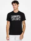 Guess Factory Trench Crewneck Logo Tee In Black