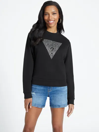 Guess Factory Trina Triangle Logo Sweatshirt In Black