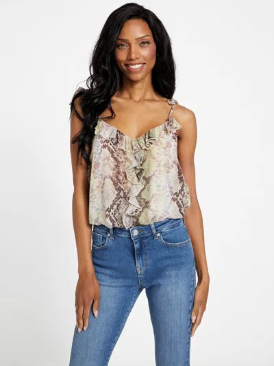 Guess Factory Tris Printed Bodysuit In Multi