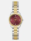 Guess Factory Two-tone Analog Watch In Silver