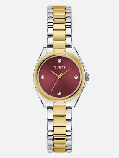 Guess Factory Two-tone Analog Watch In Silver