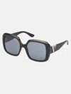 Guess Factory Two-tone Square Plastic Sunglasses In Grey