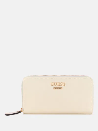Guess Factory Tyra Medium Zip Wallet In White