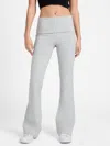 Guess Factory Veronica Foldover Flare Leggings In Black