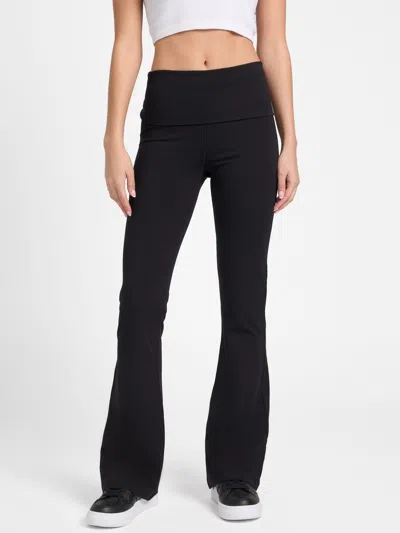 Guess Factory Veronica Foldover Flare Leggings In Brown