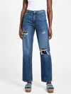 Guess Factory Victoria High-rise Straight Jeans In Blue