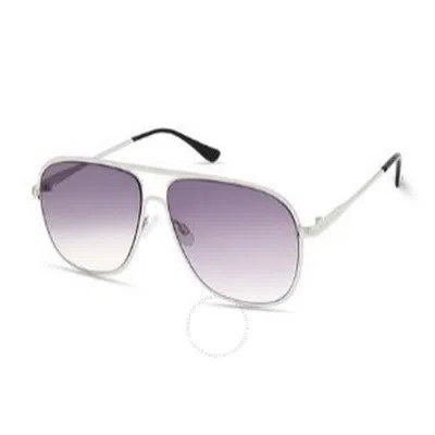 Guess Factory Violet Gradient Pilot Unisex Sunglasses Gf0208 10b 60 In Purple