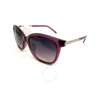 Guess Factory Violet Gradient Square Ladies Sunglasses Gf0394 81z 56 In Brown