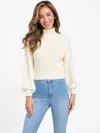 Guess Factory Vivian Cable Knit Sweater In White