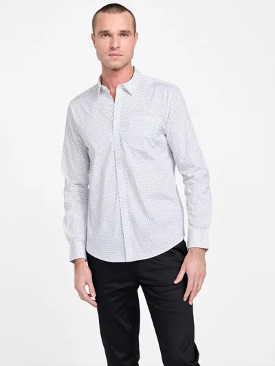 Guess Factory Wally Printed Poplin Shirt In White