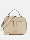 Guess Factory Warlington Top Handle Bag In Beige