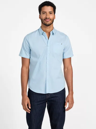 Guess Factory Wayne Textured Shirt In Blue