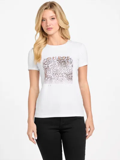Guess Factory Wendi Leopard Tee In White