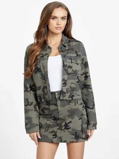 Guess Factory Whitney Camouflage Jacket In Green