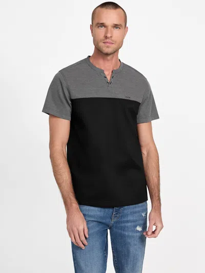 Guess Factory Willard Henley Tee In Black