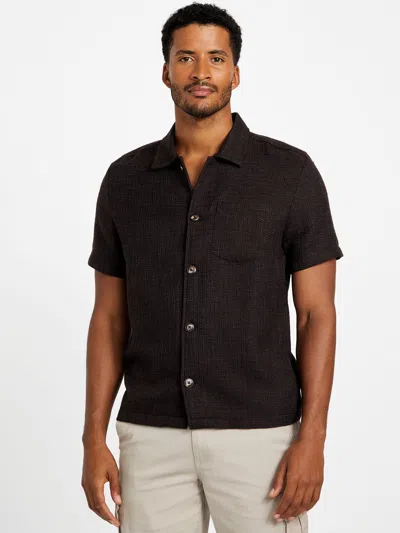 Guess Factory Wilmer Woven Shirt In Brown