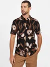 Guess Factory Winston Printed Shirt In Black
