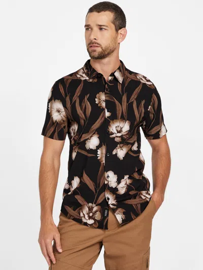 Guess Factory Winston Printed Shirt In Black
