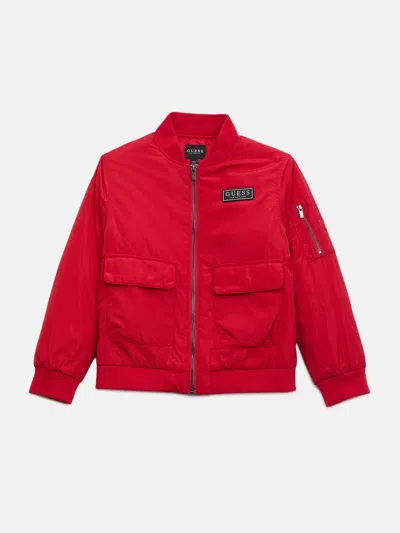 Guess Factory Kids' Woodsun Flight Jacket (7-16) In Red