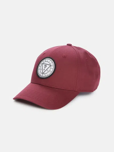 Guess Factory Woven Patch Baseball Hat In Red
