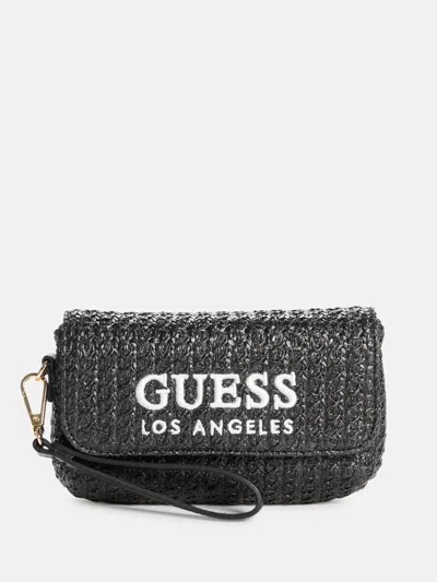 Guess Factory Woven Raffia Wristlet