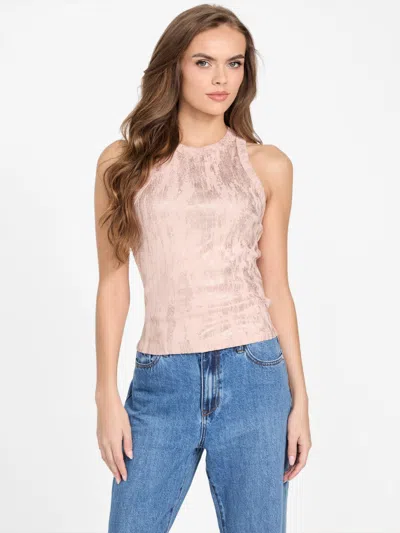 Guess Factory Xinea Shimmer Tank In Neutral