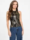 Guess Factory Xinea Shimmer Tank In Black