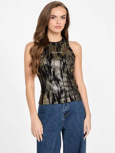 Guess Factory Xinea Shimmer Tank In Black
