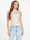 Guess Factory Xinea Shimmer Tank In Neutral