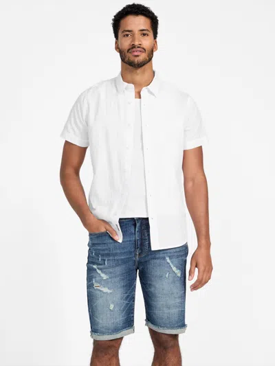 Guess Factory Zain Plaid Shirt In White