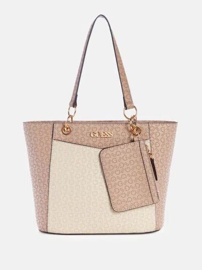 Guess Factory Zakaria Embossed Logo Carryall In Beige