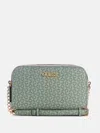 Guess Factory Zakaria Embossed Logo Double-zip Crossbody In Pink