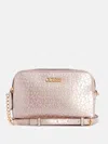 Guess Factory Zakaria Embossed Logo Double-zip Crossbody In White