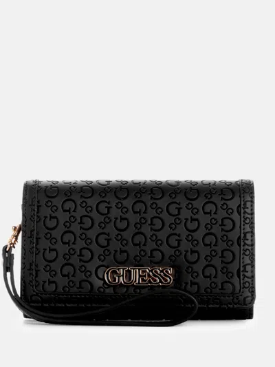 Guess Factory Zakaria Embossed Logo Phone Organizer In Black